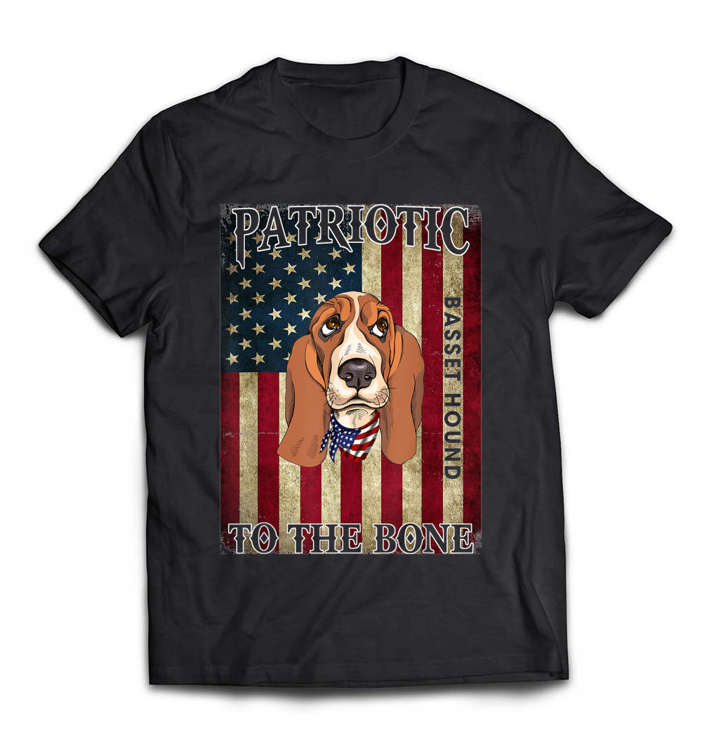 Basset Hound Patriotic To the Bone Dog T-Shirt: Celebrate Your Love for Dogs and Country